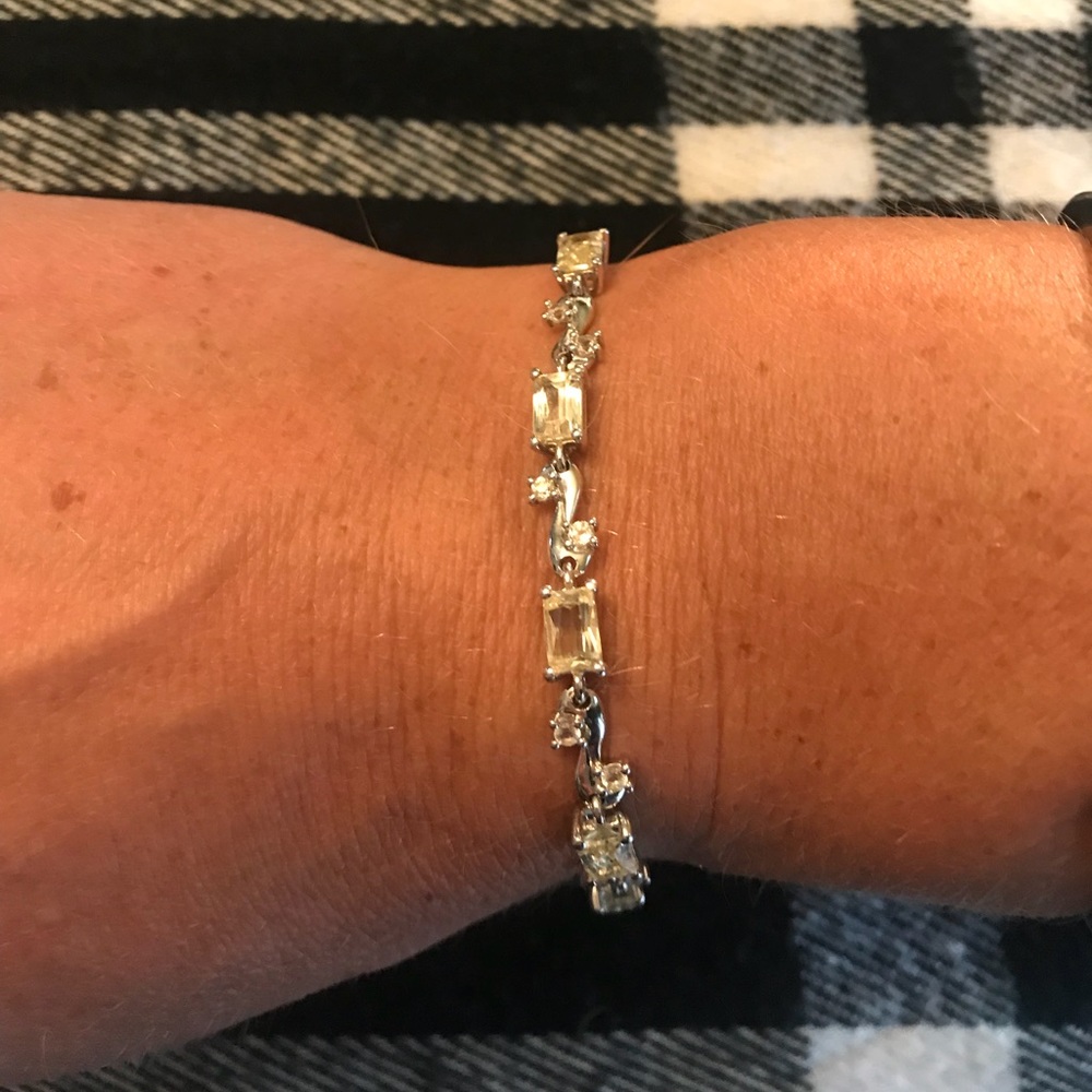 Canary Kunzite and white topaz bracelet